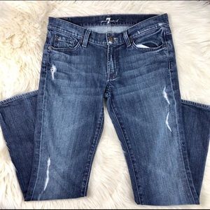 7 For All Mankind Distressed Bootcut Jeans, 28